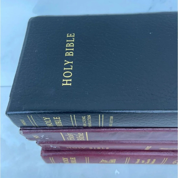 Four Holy Bibles Maroon and Black Sz 9"x6" - Picture 11 of 11
